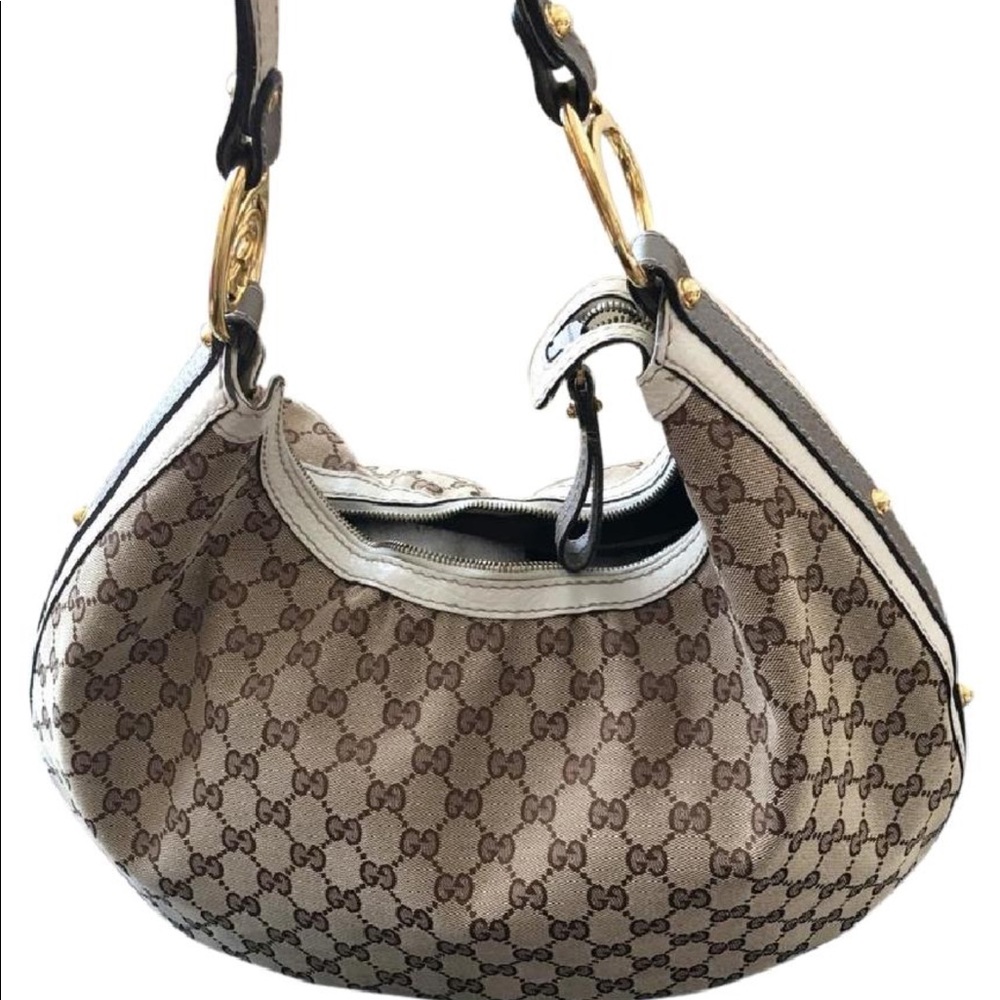 ⭕️ SOLD ⭕️ Gucci Tan/Blue Cloth Hobo Bag
